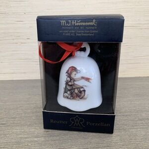 VTG Hummel Goebel Reutter "Farewell" Porcelain Christmas Ornament Bell with Box
